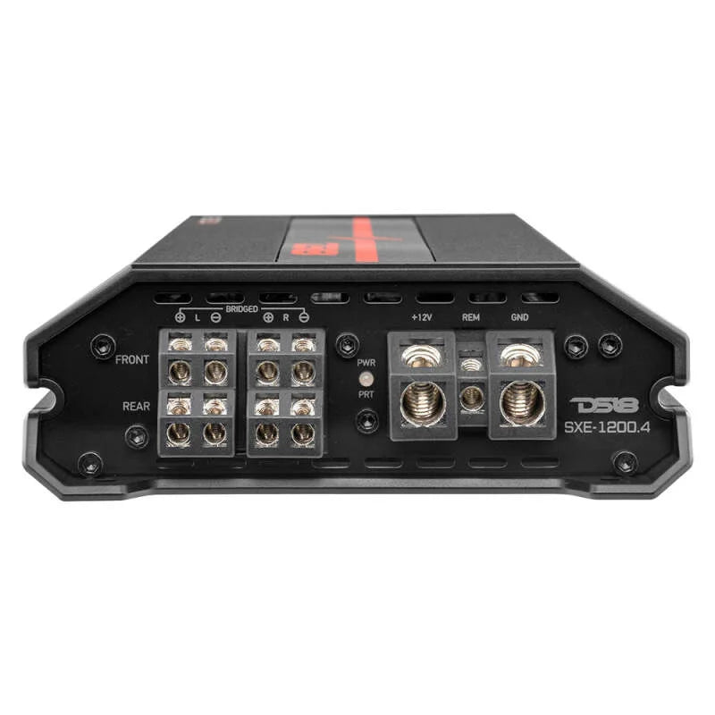 DS18 4-Channel SXE Amplifier Class A/B 2x 200/4ohm Bridge 4 x 100/2ohm 4 x 60/4ohm Watts RMS - Black - Back View