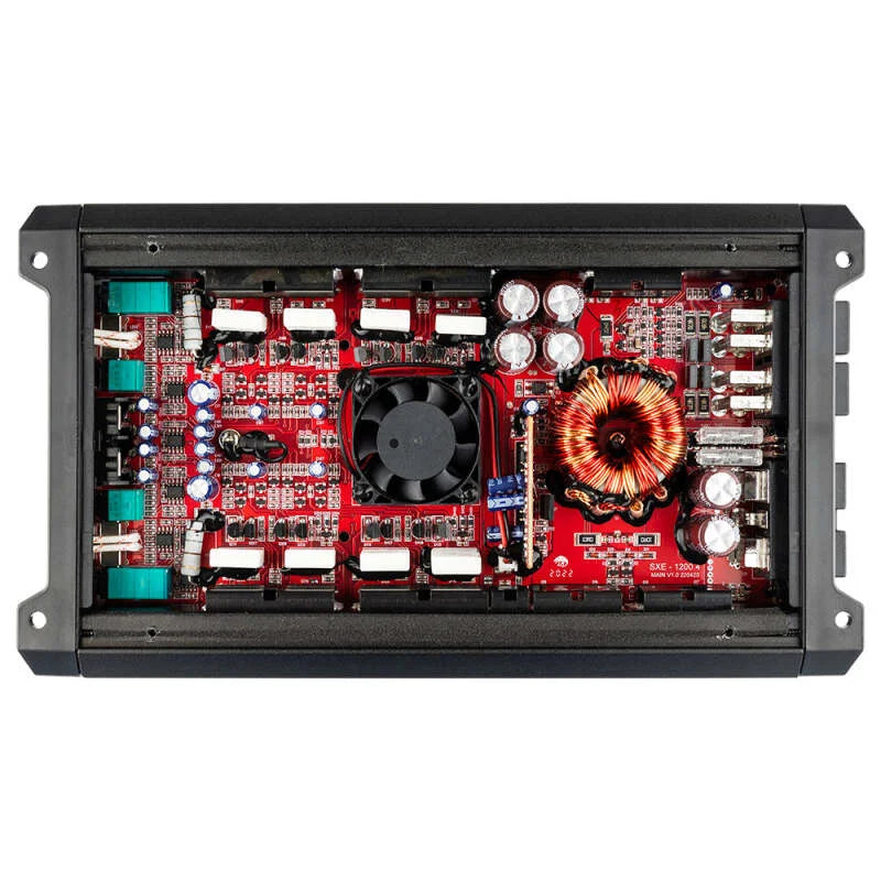 DS18 4-Channel SXE Amplifier Class A|B 2x 200/4ohm Bridge 4 x 100/2ohm 4 x 60/4ohm Watts RMS- Red - Main Product View