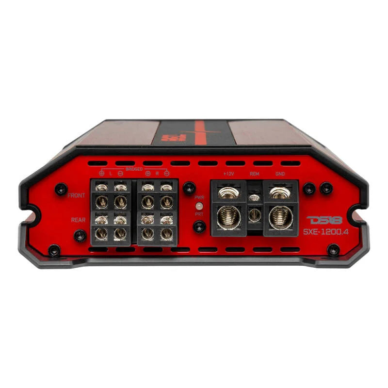 DS18 4-Channel SXE Amplifier Class A|B 2x 200/4ohm Bridge 4 x 100/2ohm 4 x 60/4ohm Watts RMS- Red - Installation View