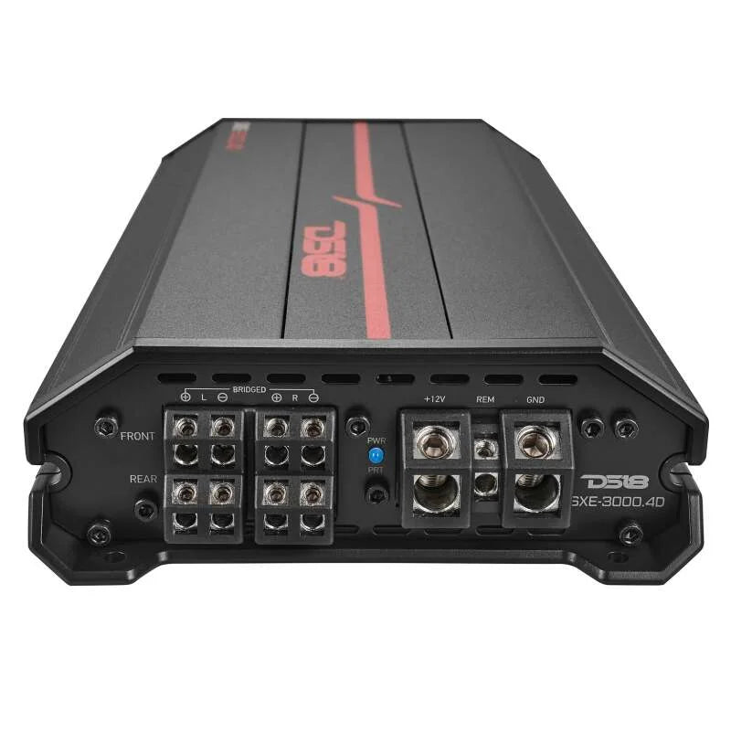 DS18 4-Channel SXE Amplifier Class D 2x 500/4ohm Bridge 4 x 320/2ohm 4 x 200/4ohm Watts RMS - Black - Side View