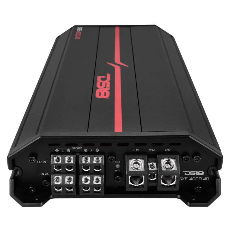 DS18 4-Channel SXE Amplifier Class D 2x 750/4ohm Bridge 4 x 430/2ohm 4 x 275/4ohm Watts RMS - Black - Main Product View