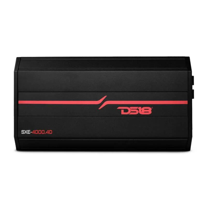 DS18 4-Channel SXE Amplifier Class D 2x 750/4ohm Bridge 4 x 430/2ohm 4 x 275/4ohm Watts RMS - Black - Side View