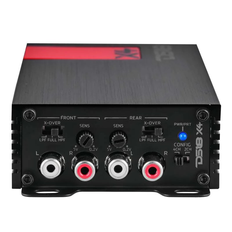 DS18 4-Channel Ultra Compact Class D Amplifier 2x 220/4ohm Bridge 4 x 140/2ohm 4 x 70/4ohm Watts RMS - Main Product View