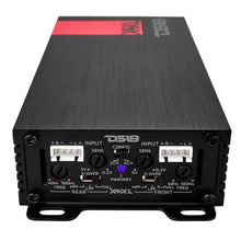 Load image into Gallery viewer, DS18 4-Channel Ultra Compact Class D Amplifier 2x 300/4ohm Bridge 4x 180/2ohm 4x 120/4ohm Watts RMS - Back View