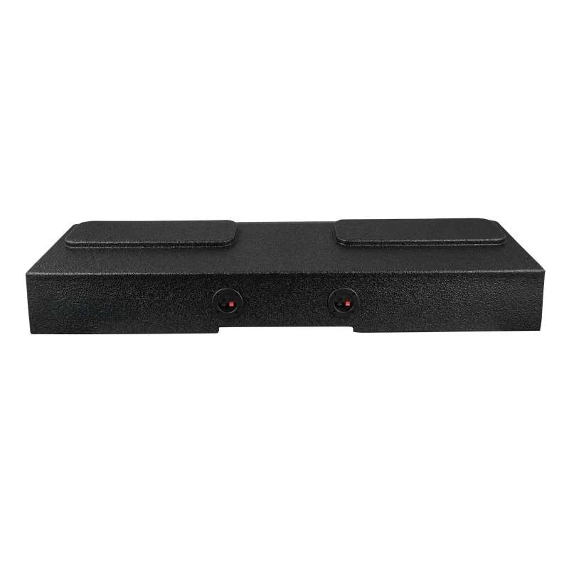 DS18 4 x 8in Forward Firing Underseat Ported Box Subwoofer Enclosure Black Spray Liner Paint Finish - Back View