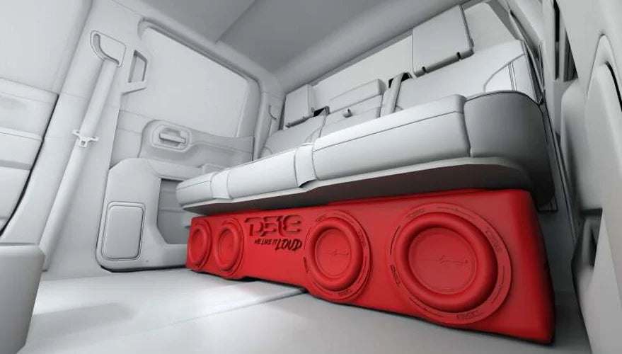 DS18 4 x 8in Forward Firing Underseat Ported Box Subwoofer Enclosure Black Spray Liner Paint Finish - Additional View 8