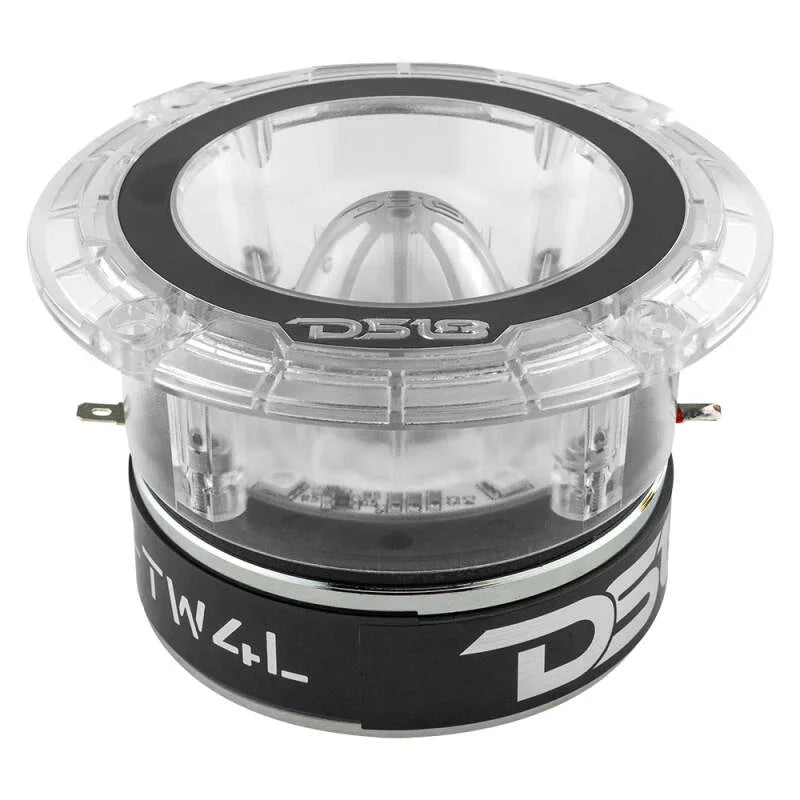 DS18 4.5in Super Bullet Tweeter 280 Watts RMS 1.75in Titanium Vc 4 ohm RGB LED Lights - Side View