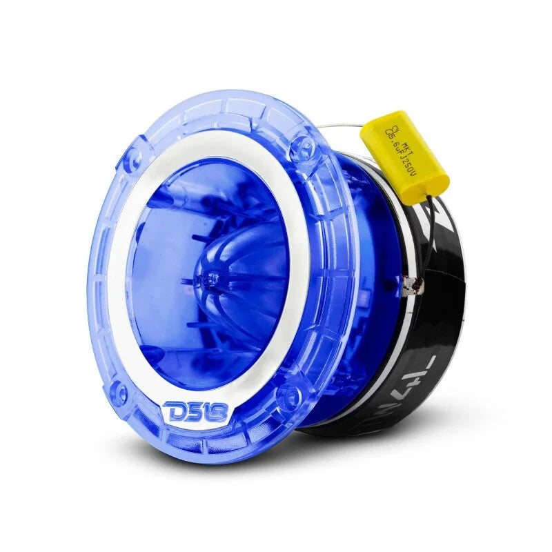 DS18 4.5in Super Bullet Tweeter 280 Watts RMS 1.75in Titanium Vc 4 ohm RGB LED Lights - Back View
