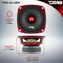 Load image into Gallery viewer, DS18 4in 100 Watts RMS 4 ohm Mid-Range Loudspeaker Bullet Loudspeaker - Back View