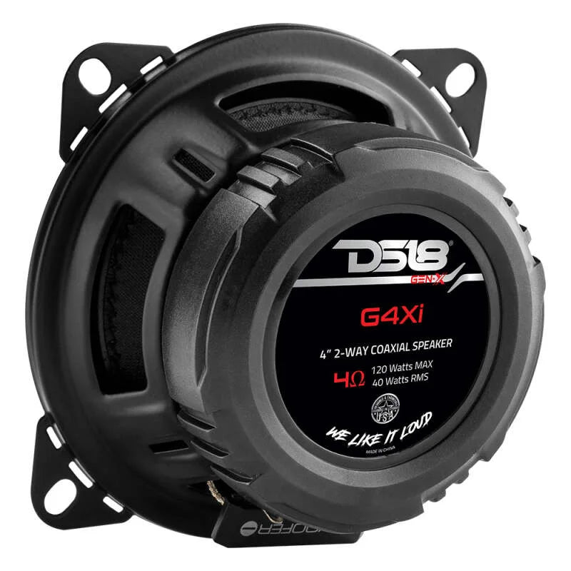DS18 4in 40 Watts RMS 4 ohm 2-Way Coaxial Speaker System Universal Fit - Main Product View