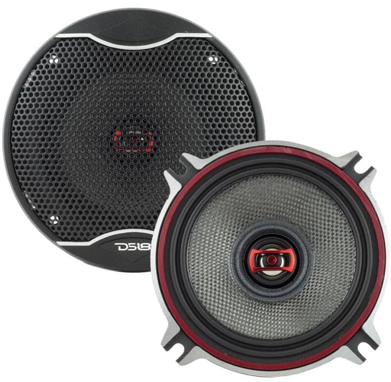 DS18 4in 60 Watts RMS 3 ohm 2-Way Coaxial Speakers And Component System w/ Fiberglass Cone - Back View