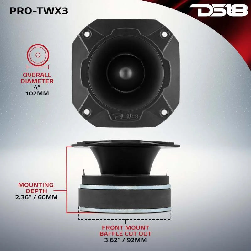 DS18 4in Super Bullet Tweeter 250 Watts RMS 1.5in Titanium Vc 4 ohm - Additional View 5