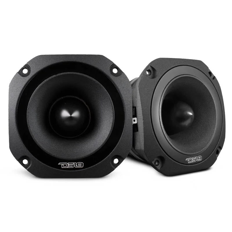 DS18 4in Super Bullet Tweeter Neodymium 220 Watts RMS 1.5in Titanium Vc 8 ohm Black - Side View