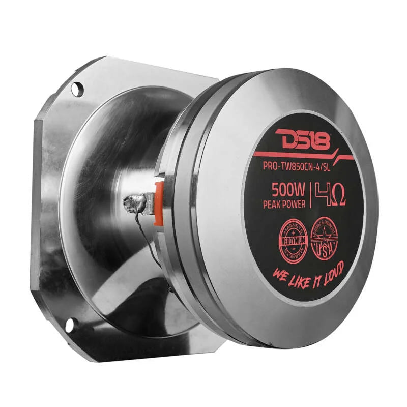 DS18 4in Super Bullet Tweeter Neodymium 250 Watts RMS 1.5in PEI Vc 4 ohm Silver - Main Product View