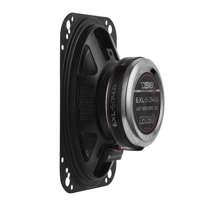 DS18 4x6in 60 Watts RMS 3 ohm 2-Way Coaxial Speakers And Component System w/ Fiberglass Cone - Main Product View