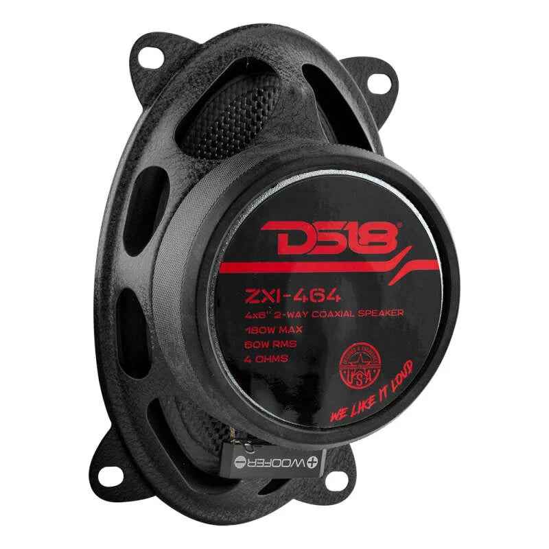 DS18 4x6in 60 Watts RMS 4 ohm 2-Way Coaxial Speaker w/ Kevlar Cones - Side View