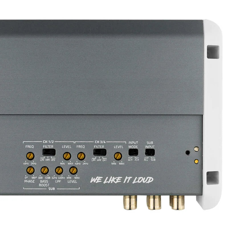 DS18 5-Channel Class-D Amp Full-Range 4 x 180 at4 ohm and 1 x 600 at2 ohm Watts RMS IP55 Waterproof - Side View