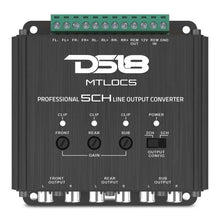 Load image into Gallery viewer, DS18 5-Chnl Speaker Emulator Remote Out Level Matching Controls LED Clip Indicator Hi/Low Converters - Side View