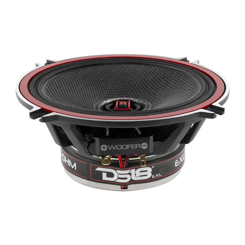DS18 5.25in 80 Watts RMS 3 ohm 2-Way Coaxial Speakers And Component System w/ Fiberglass Cone - Back View