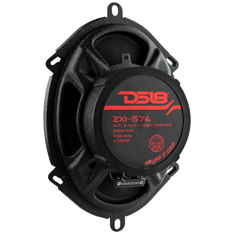 DS18 5x7in 70 Watts RMS 4 ohm 2-Way Coaxial Speaker w/ Kevlar Cones - Main Product View