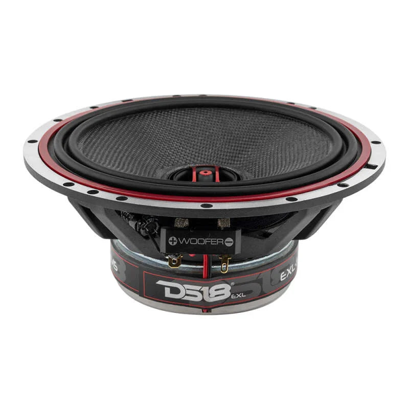 DS18 6.5in 120 Watts RMS 3 ohm 2-Way Coaxial Speakers And Component System w/ Fiberglass Cone - Back View