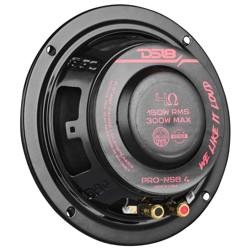 DS18 6.5in 150 Watts RMS 4 ohm Neodymium Shallow Full Range Loudspeaker - Back View