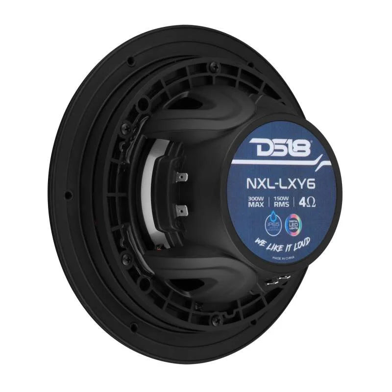 DS18 6.5in 2-Way 150 Watts RMS 4ohm Digital LED Lights Bullet Tweeter Black - Side View