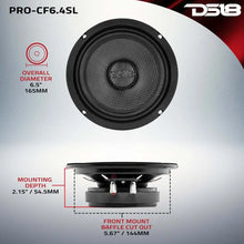 Load image into Gallery viewer, DS18 6.5in 250 Watts RMS 4 ohm Mid-Bass Loudspeaker Shallow - Main Product View