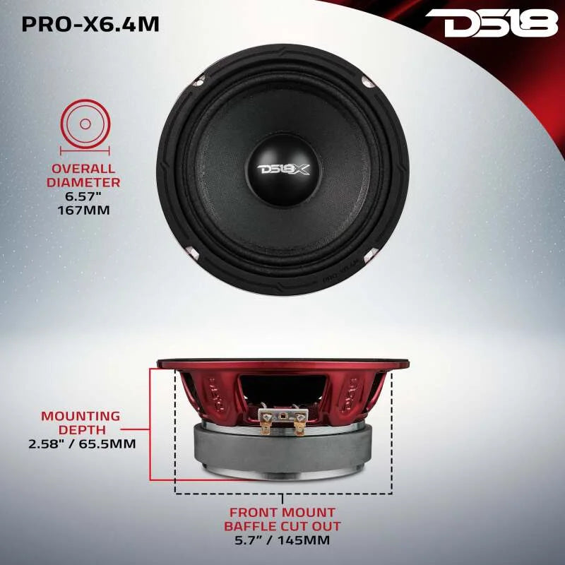 DS18 6.5in 250 Watts RMS 4 ohm Mid-Range Loudspeaker - Additional View 5