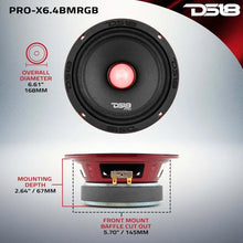 Load image into Gallery viewer, DS18 6.5in 250 Watts RMS 4 ohm Mid-Range Loudspeaker RGB Bullet Loudspeaker - Main Product View