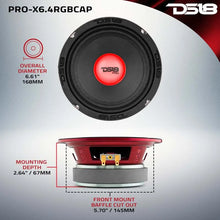 Load image into Gallery viewer, DS18 6.5in 250 Watts RMS 4 ohm Mid-Range Loudspeaker w/ RGB Dust Cap - Additional View 6