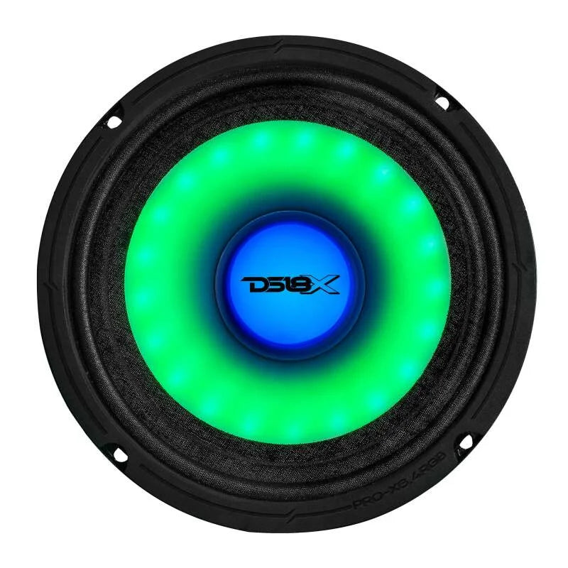 DS18 6.5in 250 Watts RMS 4ohm Mid Range Loudspeaker w/Translucent Dust Cap and Cone w/RGB LED Lights - Additional View 5