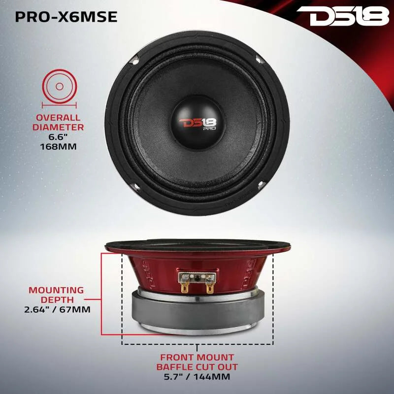 DS18 6.5in 250 Watts RMS 8 ohm Mid-Range Loudspeaker Sealed Back - Additional View 7
