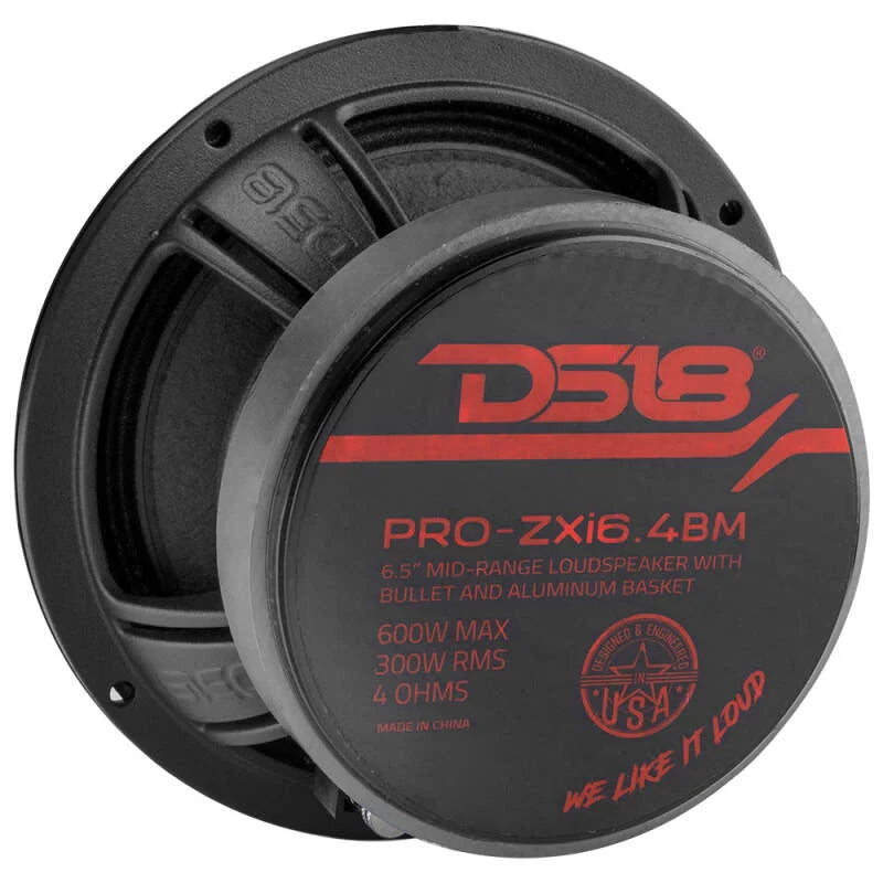 DS18 6.5in 300 Watts RMS 4 ohm Neodymium and Ferrite Magnet Bullet Mid-Range Loudspeaker - Back View