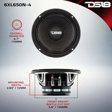 Load image into Gallery viewer, DS18 6.5in 325 Watts RMS 4 ohm Neodymium Mid-Range Loudspeakers - Back View