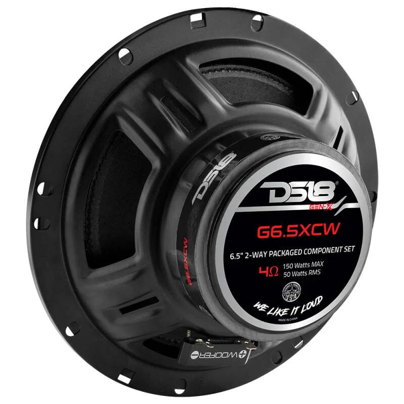 DS18 6.5in 50 Watts RMS 4 ohm 2-Way Component Speaker System Universal Fit - Main Product View
