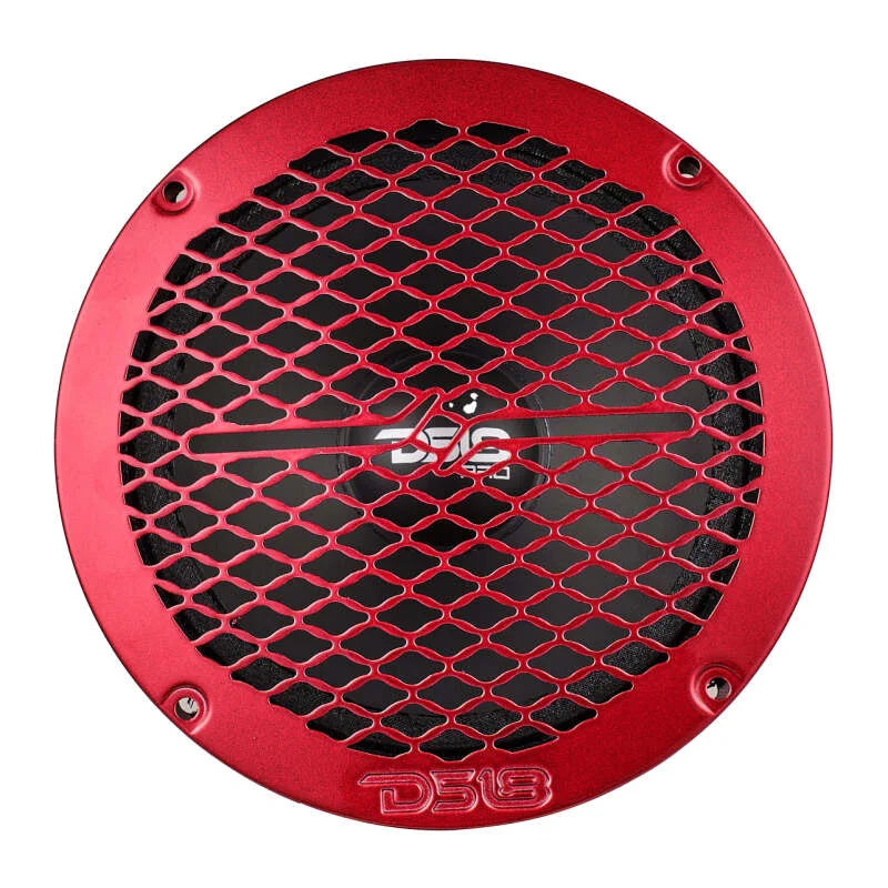 DS18 6.5in Speaker Grill Shallow- Red - Side View