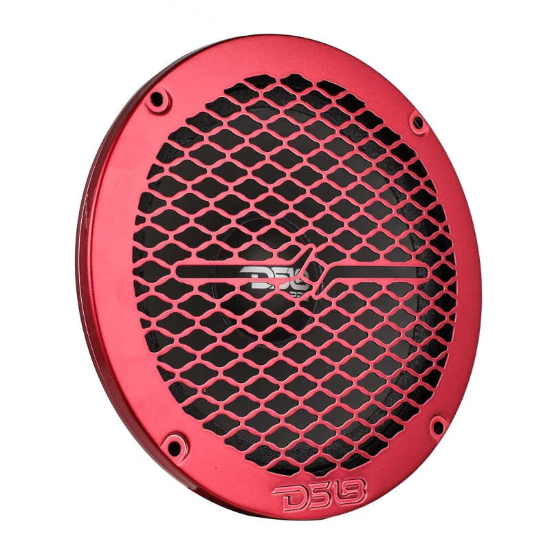 DS18 6.5in Speaker Grill Shallow- Red - Back View