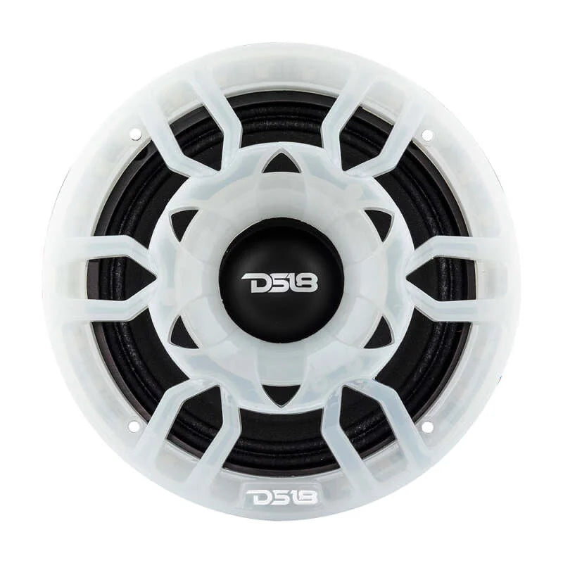 DS18 6.5in Speaker Grill w/ RGB LED Lights - Side View