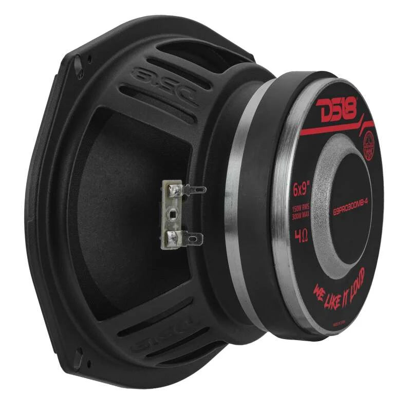 DS18 6x9in 150 Watts RMS 4ohm Mid-Bass Water-Resistant Cone Loudspeaker - Side View