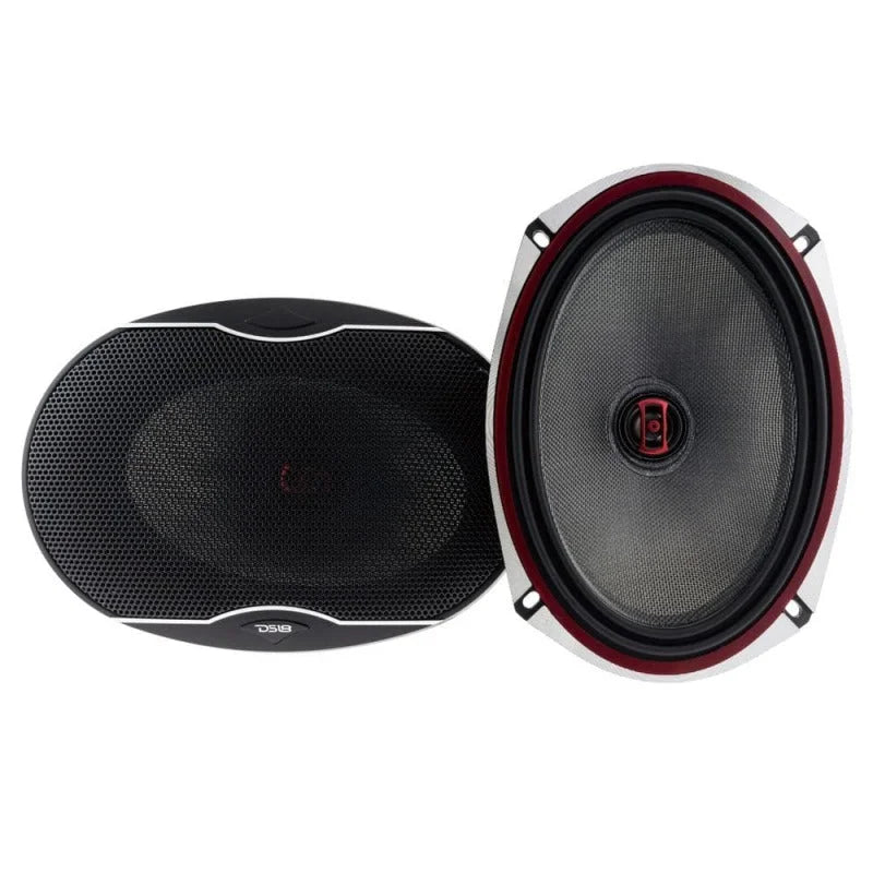 DS18 6x9in 160 Watts RMS 3 ohm 2-Way Coaxial Speakers And Component System w/ Fiberglass Cone - Side View