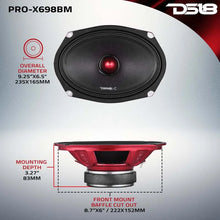Load image into Gallery viewer, DS18 6x9in 275 Watts RMS 8 ohm Mid-Range Loudspeaker Bullet Loudspeaker Grill Included - Main Product View