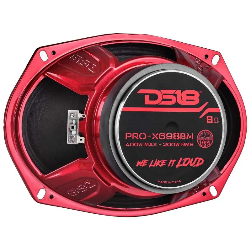 DS18 6x9in 275 Watts RMS 8 ohm Mid-Range Loudspeaker Bullet Loudspeaker Grill Included - Side View