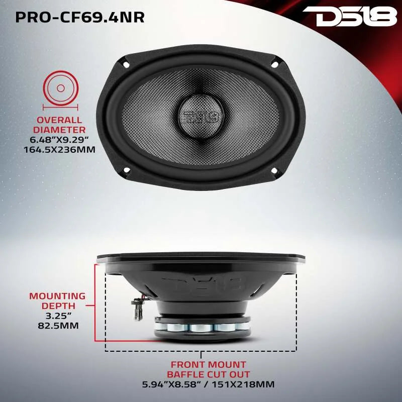 DS18 6x9in 300 Watts RMS 4 ohm Mid-Bass Loudspeaker Neodymium - Installation View