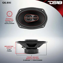 Load image into Gallery viewer, DS18 6x9in 60 Watts RMS 4 ohm 3-Way Coaxial Speaker System Universal Fit - Back View