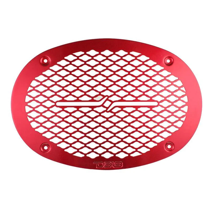 DS18 6x9in Speaker Grill Shallow- Red - Installation View
