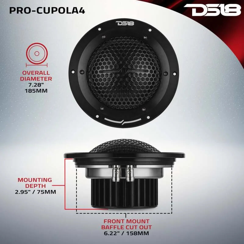 DS18 7in 400 Watts RMS 4 ohm Neodymium Mid-Range Tuned Closed-End Chamber Loudspeakers - Additional View 6