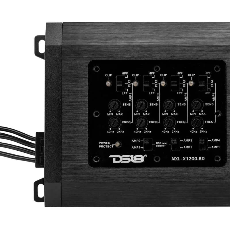 DS18 8-Channel Class-D Amp Full-Range 8 x 150 Watts RMS at 4 ohm IP67 Waterproof Rating - Main Product View