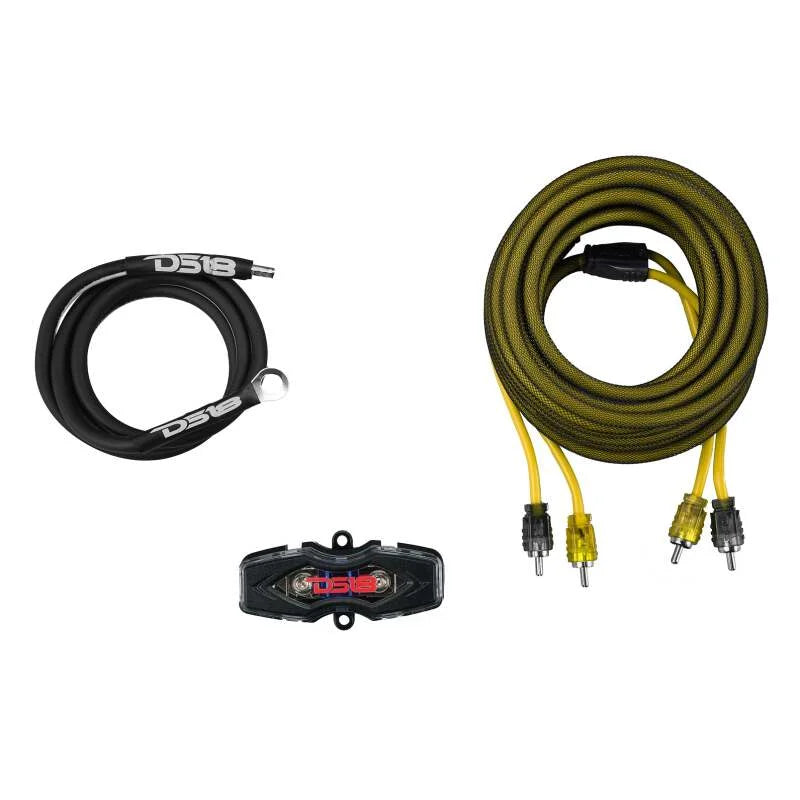 DS18 8-GA Amplifier Install Kit Advance- Yellow - Installation View