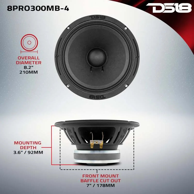DS18 8in 150 Watts RMS 8 ohm Mid-Bass Loudspeaker - Additional View 5